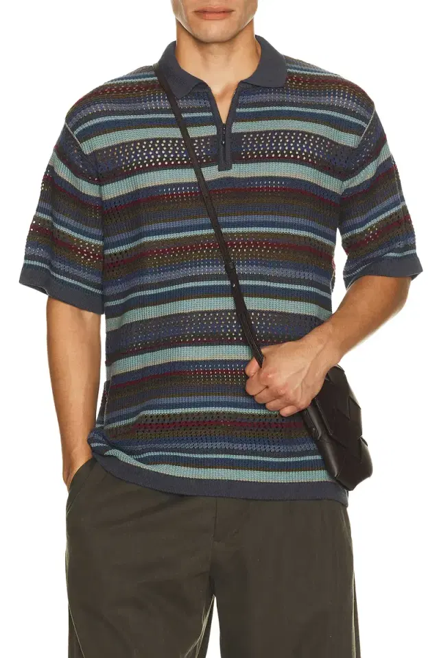 thisisneverthat Striped Knit Polo