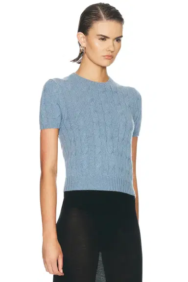 Ralph Lauren Collection Short Sleeve Crewneck Sweater | Thumbnail 2 Ralph Lauren Collection Short Sleeve Crewneck Sweater | Thumbnail 2