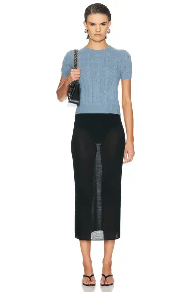 Ralph Lauren Collection Short Sleeve Crewneck Sweater | Thumbnail 4 Ralph Lauren Collection Short Sleeve Crewneck Sweater | Thumbnail 4