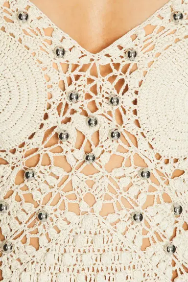 Rabanne Sleeveless Crochet Dress | Thumbnail 4 Rabanne Sleeveless Crochet Dress | Thumbnail 4