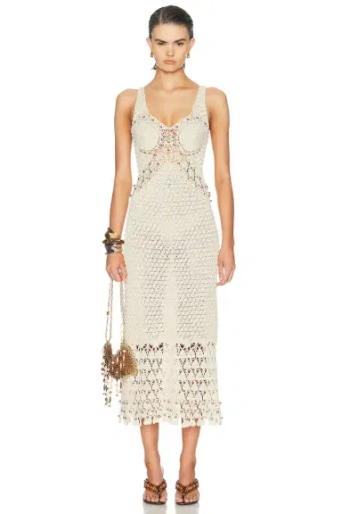 Rabanne Sleeveless Crochet Dress | Thumbnail 1 Rabanne Sleeveless Crochet Dress | Thumbnail 1