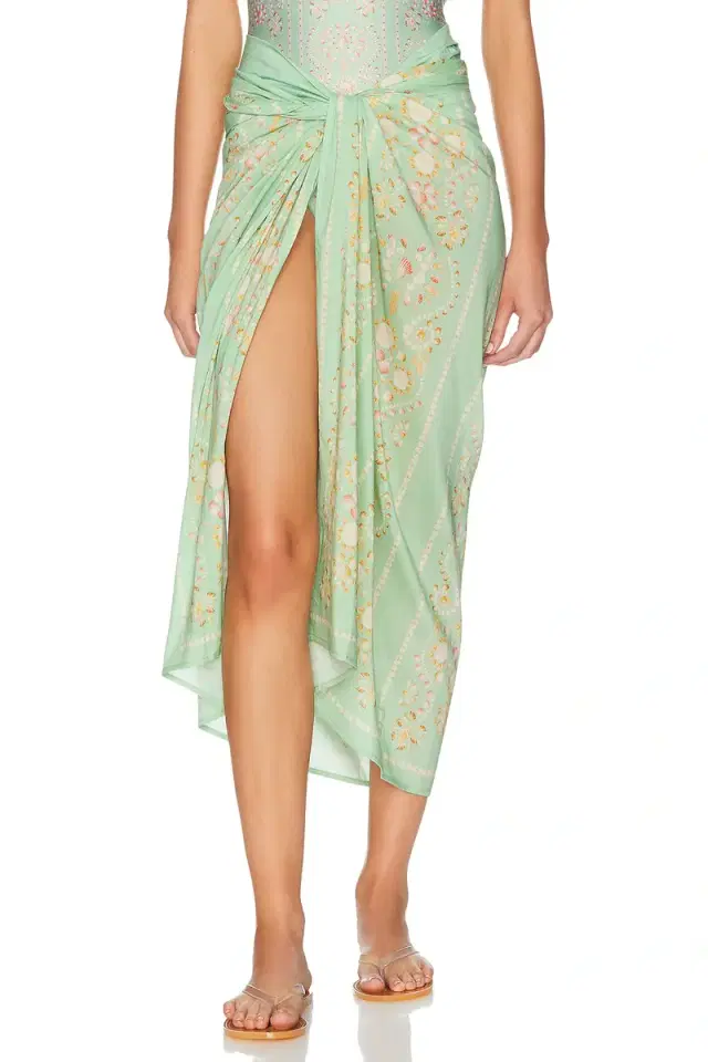 Agua by Agua Bendita Lavanda Pareo Midi Skirt