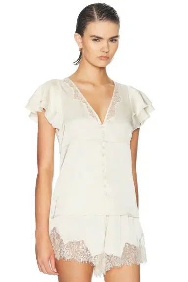 Citizens of Humanity Lola Flutter Lace Sleeve Top | Thumbnail 2