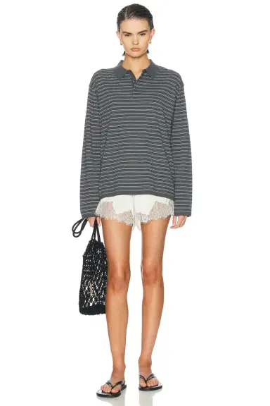 Nili Lotan Foley Stripe Polo Sweater | Thumbnail 4 Nili Lotan Foley Stripe Polo Sweater | Thumbnail 4