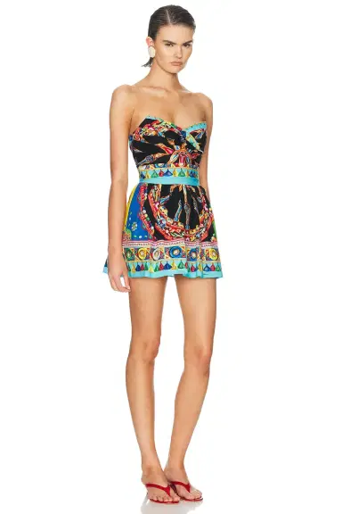 Dolce & Gabbana Heavy Poplin Carretto Print Mini Dress | Thumbnail 2 Dolce & Gabbana Heavy Poplin Carretto Print Mini Dress | Thumbnail 2