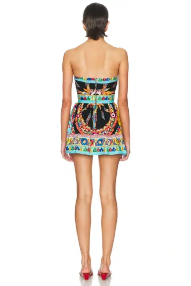 Dolce & Gabbana Heavy Poplin Carretto Print Mini Dress | Thumbnail 3 Dolce & Gabbana Heavy Poplin Carretto Print Mini Dress | Thumbnail 3