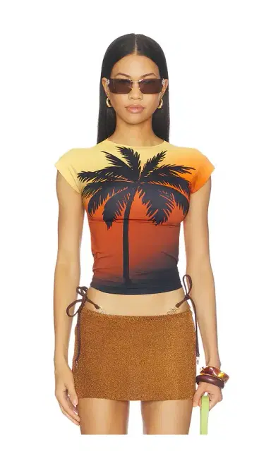 1XBLUE Palm Tree T-shirt | Thumbnail 1