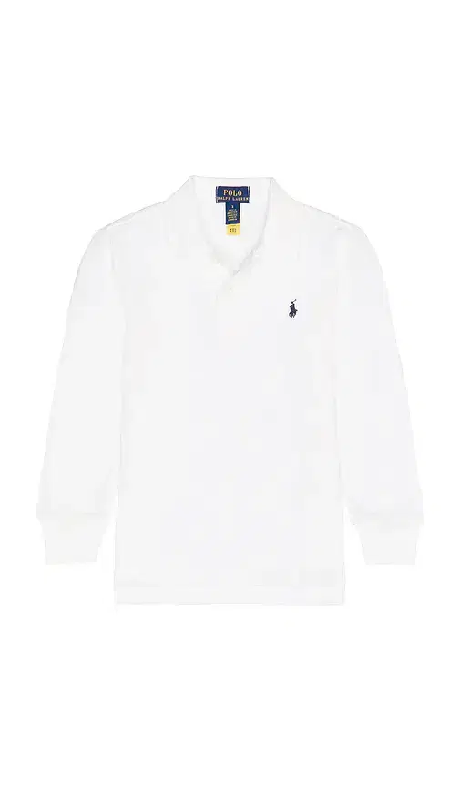 Polo Ralph Lauren Kids Long Sleeve Knit Basic Cotton Mesh Polo Shirt