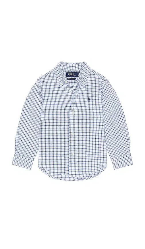 Polo Ralph Lauren Kids Long Sleeve Stretch Poplin Plaid Sportshirt