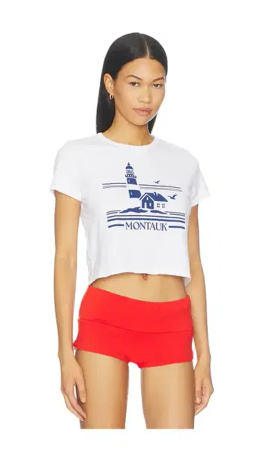Sunny Somewhere Montauk Lighthouse Tiny Tee | Thumbnail 2 Sunny Somewhere Montauk Lighthouse Tiny Tee | Thumbnail 2