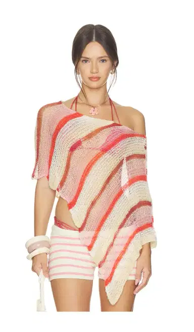 Indah Gia Stripe Handknit Shawl | Thumbnail 1