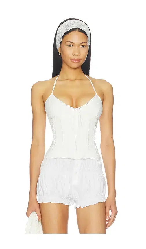 GUIZIO Marini Eyelet Corset Top