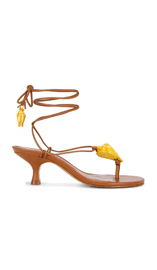 FARM Rio Shell Macrame Kitten Heel