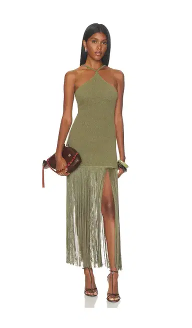Lovers and Friends Alia Halter Fringe Dress | Thumbnail 1