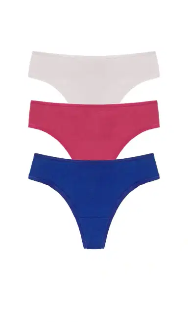 Natori Bliss Bare Cotton Thong 3-pack | Thumbnail 1