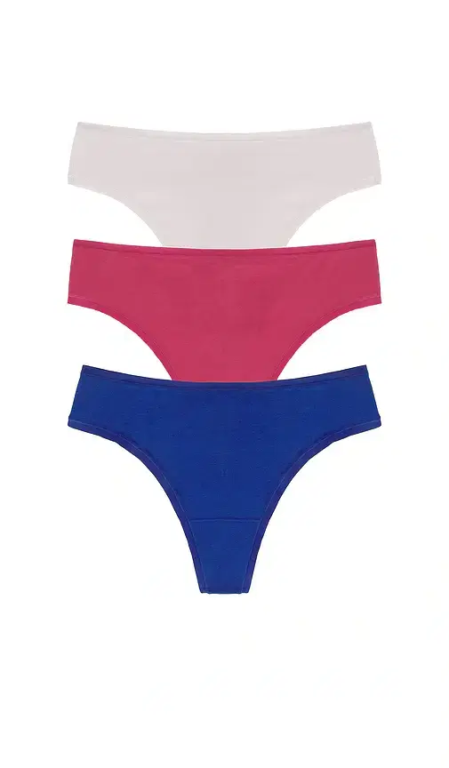 Natori Bliss Bare Cotton Thong 3-pack