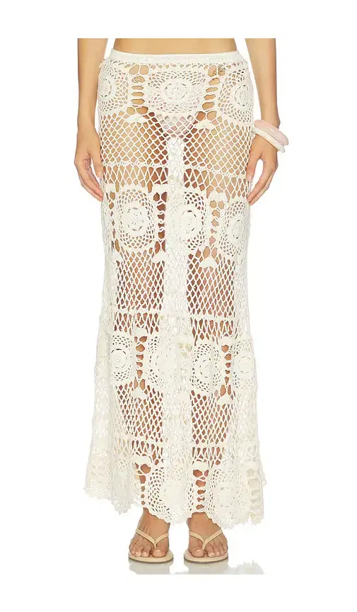 Indah Allegra Solid Flower Maxi Skirt