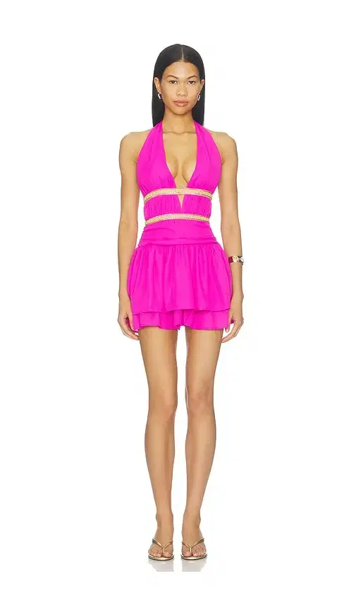 Xylia Halter Low Plunge Mini Dress