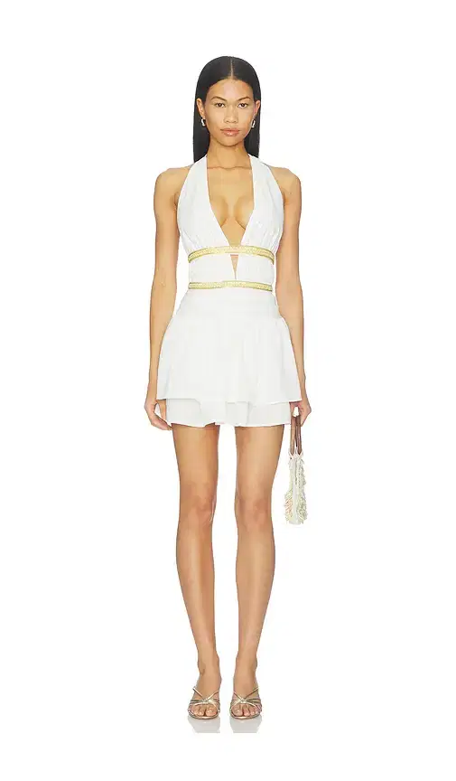 Xylia Halter Low Plunge Mini Dress