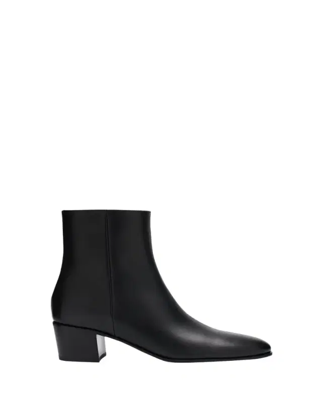 Gianvito Rossi Glove Leather Block-Heel Booties