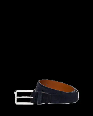 Santoni Men's Rectangle-Buckle Hand-Burnished Suede Belt | Thumbnail 2