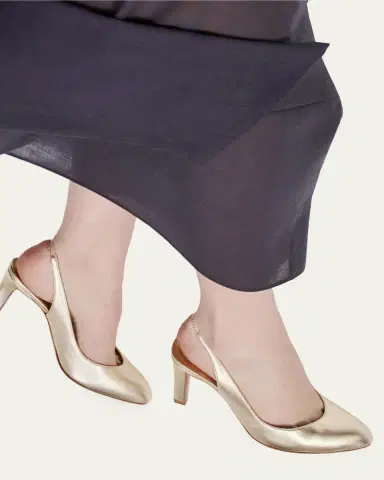 Christian Louboutin 85mm Fannylove Metallic Leather Slingback Pumps | Thumbnail 2 Christian Louboutin 85mm Fannylove Metallic Leather Slingback Pumps | Thumbnail 2