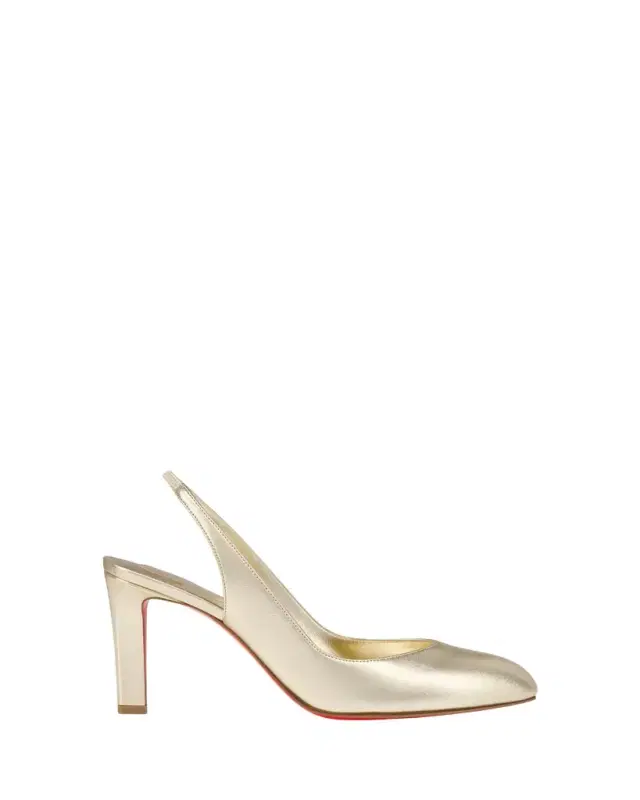 Christian Louboutin 85mm Fannylove Metallic Leather Slingback Pumps