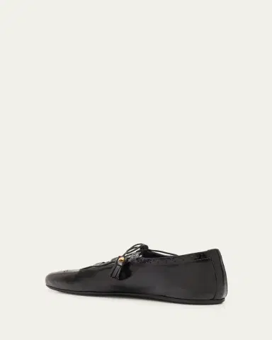 Church's Polished Fume Leather Lace-Up Ballerina Flats | Thumbnail 2 Church's Polished Fume Leather Lace-Up Ballerina Flats | Thumbnail 2