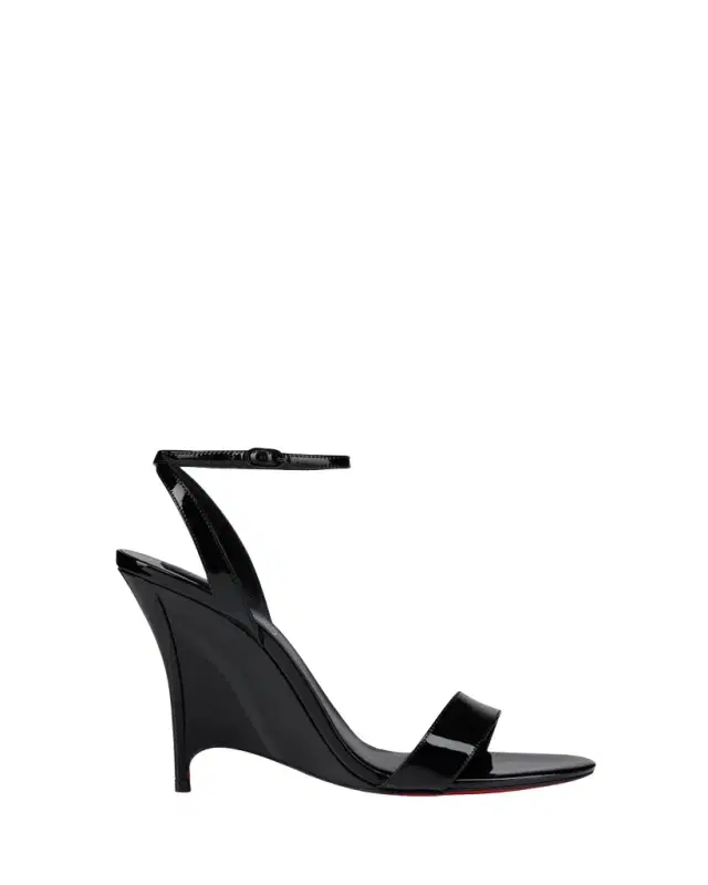 Christian Louboutin 100mm Zeezeenella Patent Leather Wedge Sandals