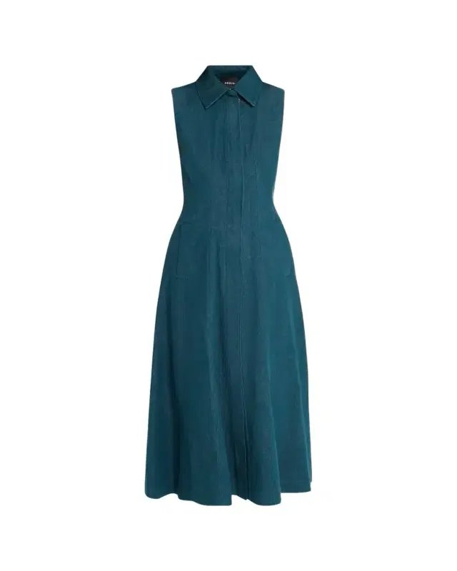 Akris Sleeveless Denim Midi Shirtdress