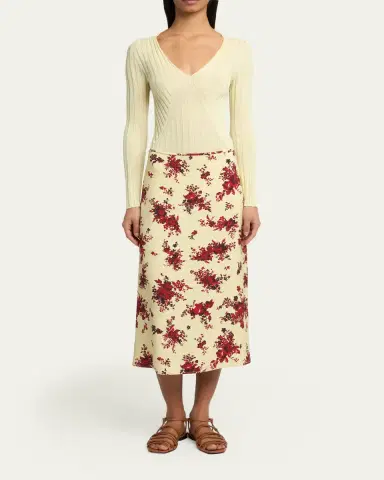 Jil Sander Floral-Print Viscose Midi Skirt | Thumbnail 2