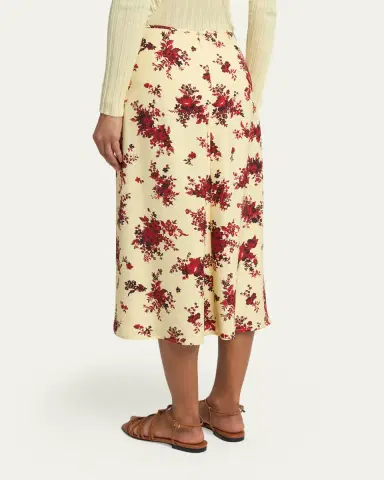 Jil Sander Floral-Print Viscose Midi Skirt | Thumbnail 3