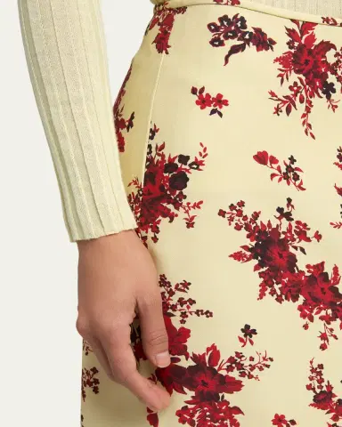 Jil Sander Floral-Print Viscose Midi Skirt | Thumbnail 5