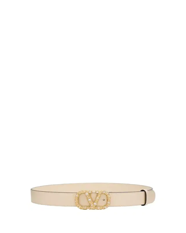 Valentino Garavani VLogo Signature Belt In Shiny Calfskin with Crystals