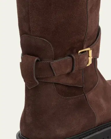 Valentino Garavani 40mm VLogo Signature Suede Knee-High Boots | Thumbnail 3
