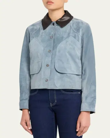 Veronica Beard Walters Cropped Suede Jacket | Thumbnail 4 Veronica Beard Walters Cropped Suede Jacket | Thumbnail 4