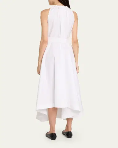 Givenchy Sleeveless Gathered Asymmetric Cotton Midi Dress | Thumbnail 3 Givenchy Sleeveless Gathered Asymmetric Cotton Midi Dress | Thumbnail 3