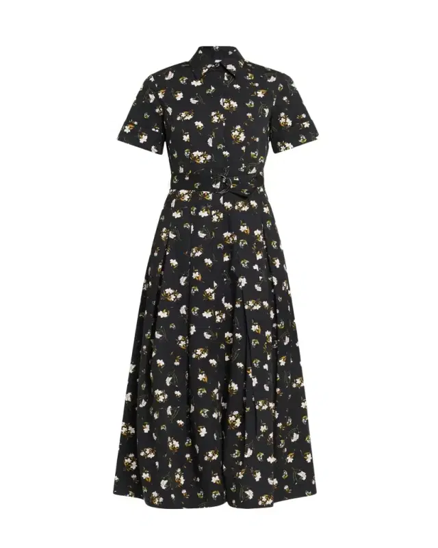 Adam Lippes Leighton Floral-Print Belted Midi Shirtdress