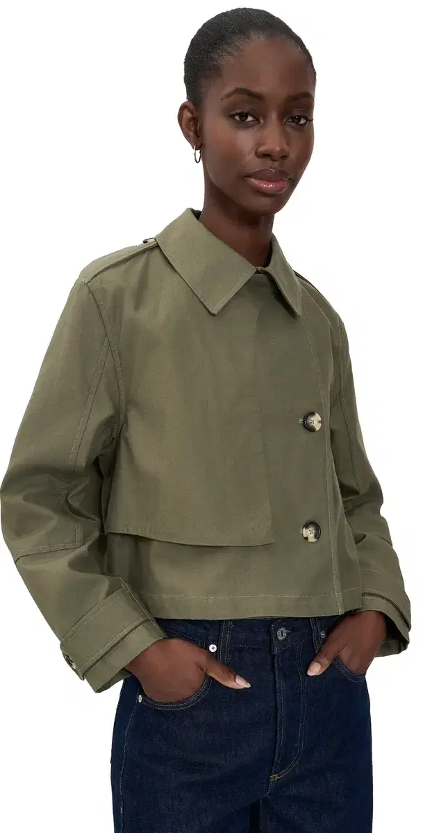 rag & bone Jamie Cropped Trench Coat Argrn