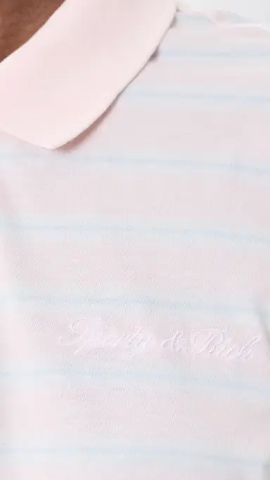 Sporty & Rich Signature Logo Easy Polo Clear Pink/Mist/White White | Thumbnail 6