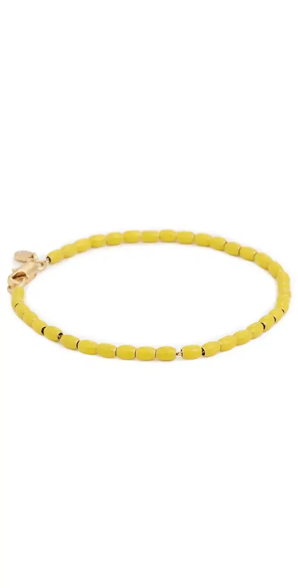 Clare V. Enamel Barrell Chain Bracelet Yellow One Size