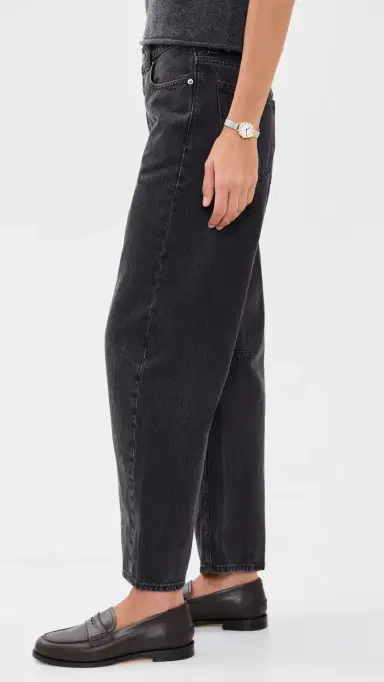 Madewell The Darted Barrel-Leg Jeans Washed Black | Thumbnail 4