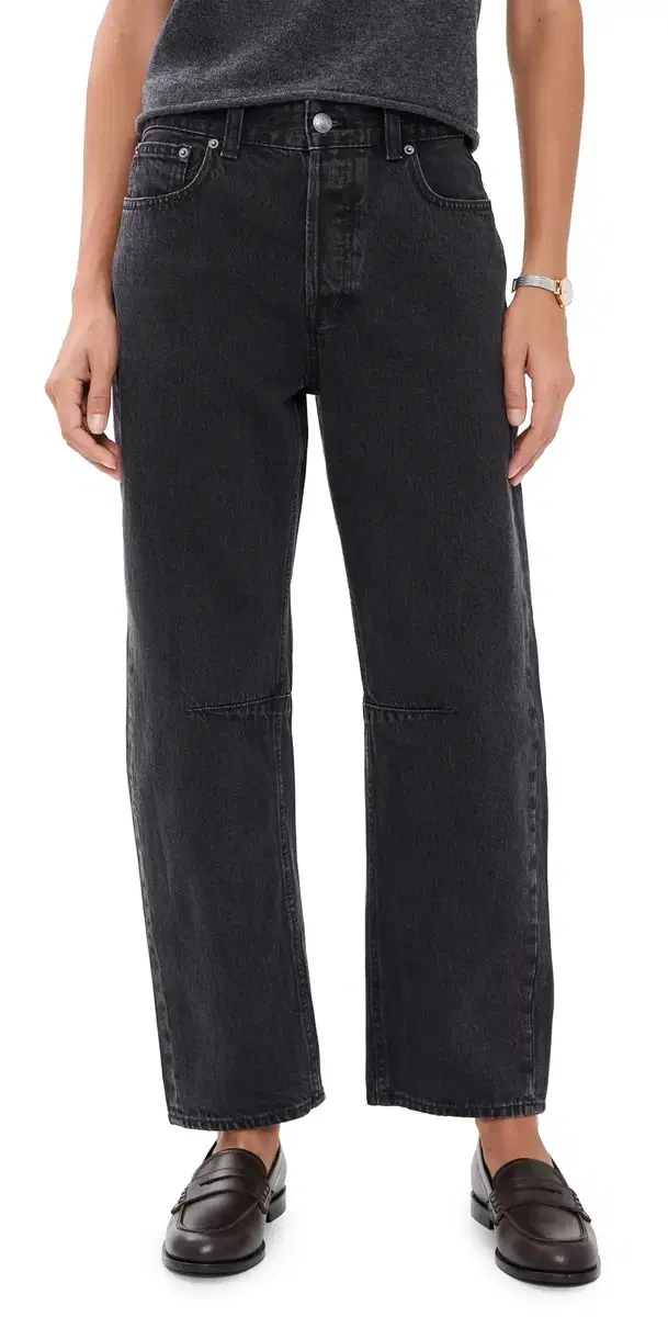 Madewell The Darted Barrel-Leg Jeans Washed Black