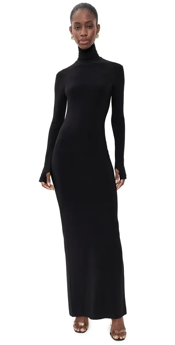 Norma Kamali Turtle Maxi Dress Black