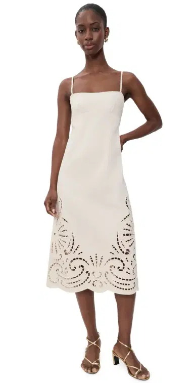 Ulla Johnson The Jane Eyelet Denim Dress Cowrie 6 | Thumbnail 1 Ulla Johnson The Jane Eyelet Denim Dress Cowrie 6 | Thumbnail 1