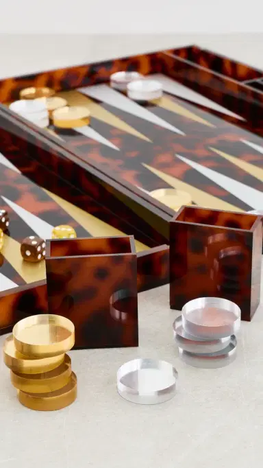 Tizo Design Lucite Tortoise Backgammon Set Tortoise | Thumbnail 5 Tizo Design Lucite Tortoise Backgammon Set Tortoise | Thumbnail 5