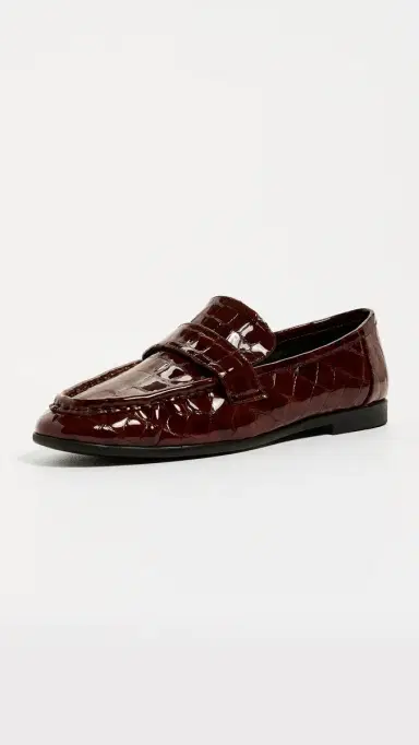 Black Suede Studio Arrow Loafers Cinnamon Croc Patent Leather 37 | Thumbnail 2