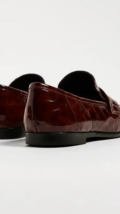Black Suede Studio Arrow Loafers Cinnamon Croc Patent Leather 37 | Thumbnail 4