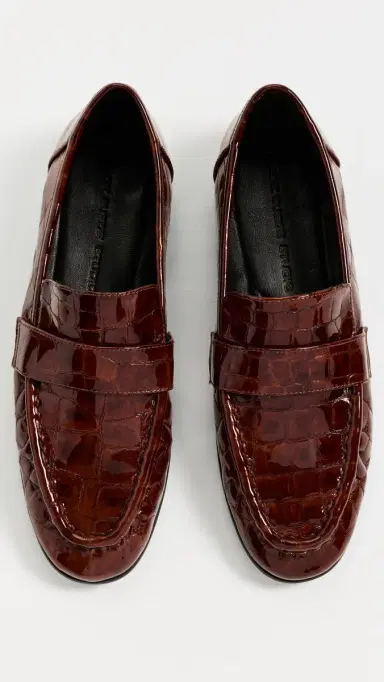 Black Suede Studio Arrow Loafers Cinnamon Croc Patent Leather 37 | Thumbnail 5