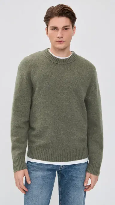 FRAME Cashmere Crew Neck weater moky Green | Thumbnail 2